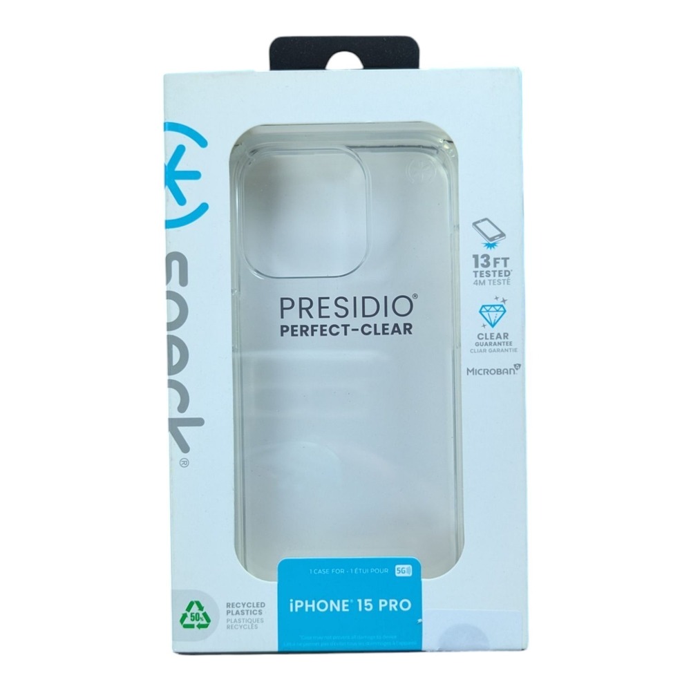P7. Speck Presidio Perfect-Clear Case for Apple iPhone 15 Pro